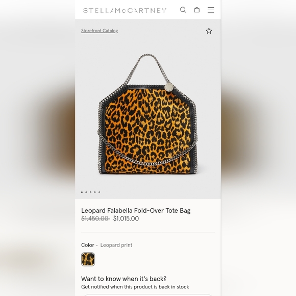 Stella McCartney Falabella Tote Bag in Leopard Print w/Chain Link Straps - Picture 12 of 13